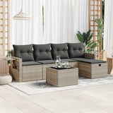 vidaXL 5-Piece Lounge Set with Cushions Poly Rattan Black