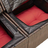 vidaXL 6-delige Loungeset met kussens poly rattan zwart