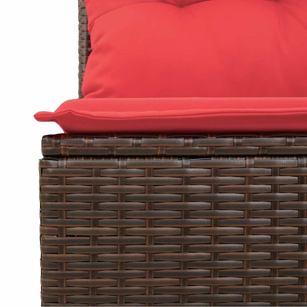 vidaXL 6-delige Loungeset met kussens poly rattan zwart