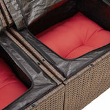vidaXL 6-delige Loungeset met kussens poly rattan zwart
