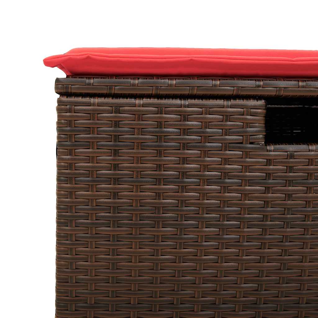 vidaXL 6-delige tuinbankset met kussens, bruin polyrotan