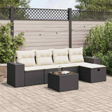 vidaXL 5-Piece Lounge Set with Cushions Poly Rattan Black