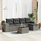 vidaXL 5-Piece Lounge Set with Cushions Poly Rattan Black