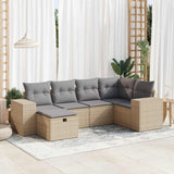vidaXL 6-Piece Lounge Set with Cushions Poly Rattan Black