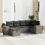vidaXL 6-Piece Lounge Set with Cushions Poly Rattan Black