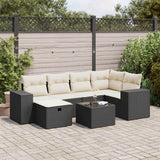 vidaXL 6-Piece Lounge Set with Cushions Poly Rattan Black