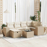 vidaXL 6-Piece Lounge Set with Cushions Poly Rattan Black