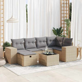 vidaXL 6-Piece Lounge Set with Cushions Poly Rattan Black