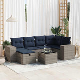 vidaXL 6-delige Loungeset met kussens poly rattan zwart