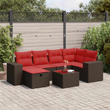 vidaXL 6-delige Loungeset met kussens poly rattan zwart