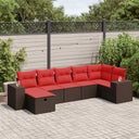 vidaXL 7-Piece Lounge Set with Cushions Poly Rattan Grey