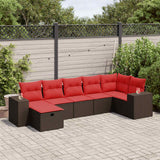 vidaXL 7-Piece Lounge Set with Cushions Poly Rattan Grey