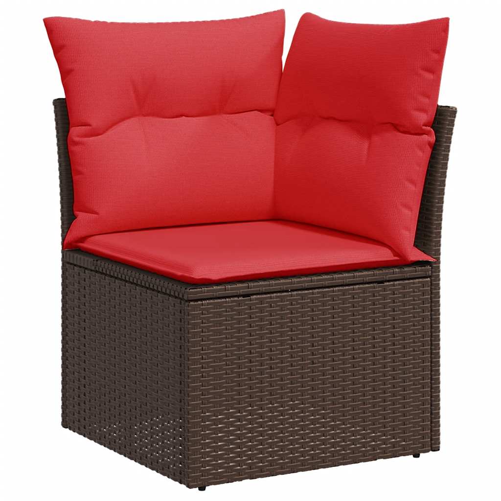vidaXL 7-Piece Lounge Set with Cushions Poly Rattan Grey