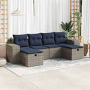 vidaXL 6-piece Lounge Set with Cushions Poly Rattan Black