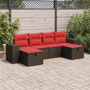 vidaXL 6-piece Lounge Set with Cushions Poly Rattan Black