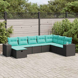 vidaXL 8-delige Loungeset met kussens poly rattan grijs