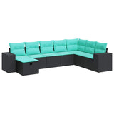 vidaXL 8-delige Loungeset met kussens poly rattan grijs