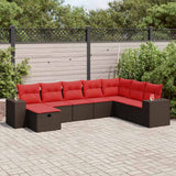 vidaXL 8-delige Loungeset met kussens poly rattan grijs