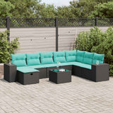 vidaXL 8-delige Loungeset met kussens poly rattan grijs