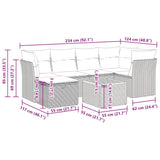 vidaXL 7-Piece Lounge Set with Cushions Poly Rattan Black