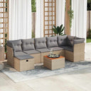 vidaXL 8-Piece Poly Rattan Lounge Set with Cushions Black