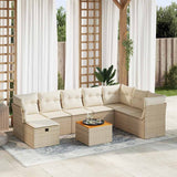 vidaXL 9-piece Garden Lounge Set with Cushions Poly Rattan Black