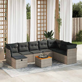 vidaXL 9-piece Garden Lounge Set with Cushions Poly Rattan Black