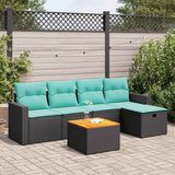vidaXL 6-delige tuinbankset met kussens, grijs polyrotan
