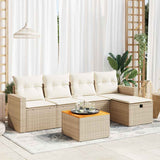 vidaXL 6-Piece Lounge Set with Cushions Poly Rattan Black