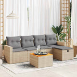 vidaXL 6-Piece Lounge Set with Cushions Poly Rattan Black