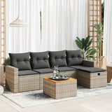 vidaXL 6-Piece Lounge Set with Cushions Poly Rattan Black