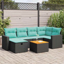 vidaXL 7-Piece Lounge Set with Cushions Poly Rattan Black