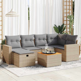 vidaXL 7-delige Loungeset met kussens poly rattan zwart