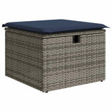 vidaXL 7-Piece Lounge Set with Cushions Poly Rattan Black
