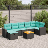 vidaXL 8-delige Loungeset met kussens poly rattan grijs