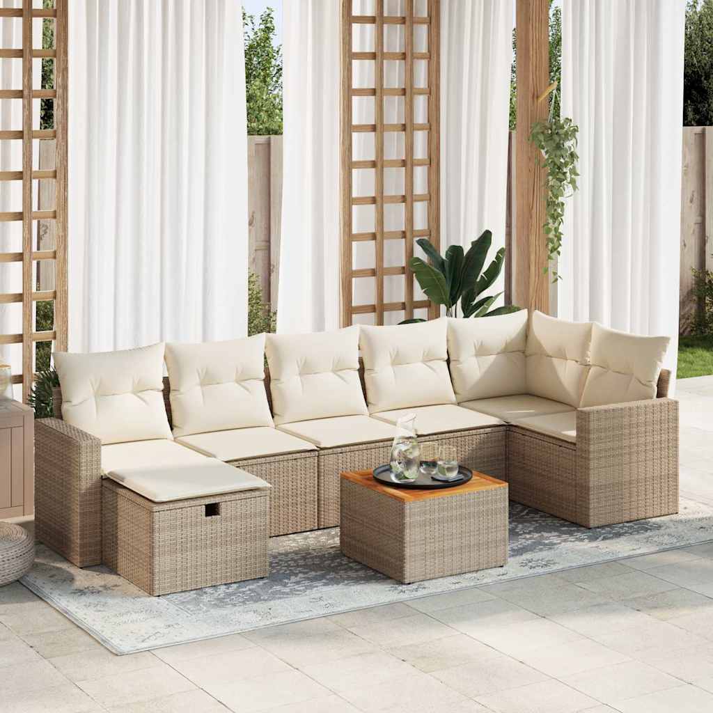 vidaXL 8-delige Loungeset met kussens poly rattan zwart