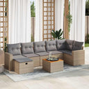 vidaXL 8-delige Loungeset met kussens poly rattan zwart