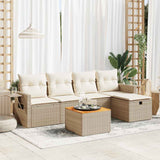 vidaXL 6-Piece Lounge Set with Cushions Poly Rattan Black