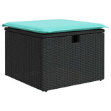 vidaXL 7-Piece Lounge Set with Cushions Poly Rattan Black