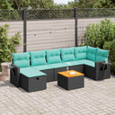 vidaXL 8-delige Loungeset met kussens poly rattan grijs
