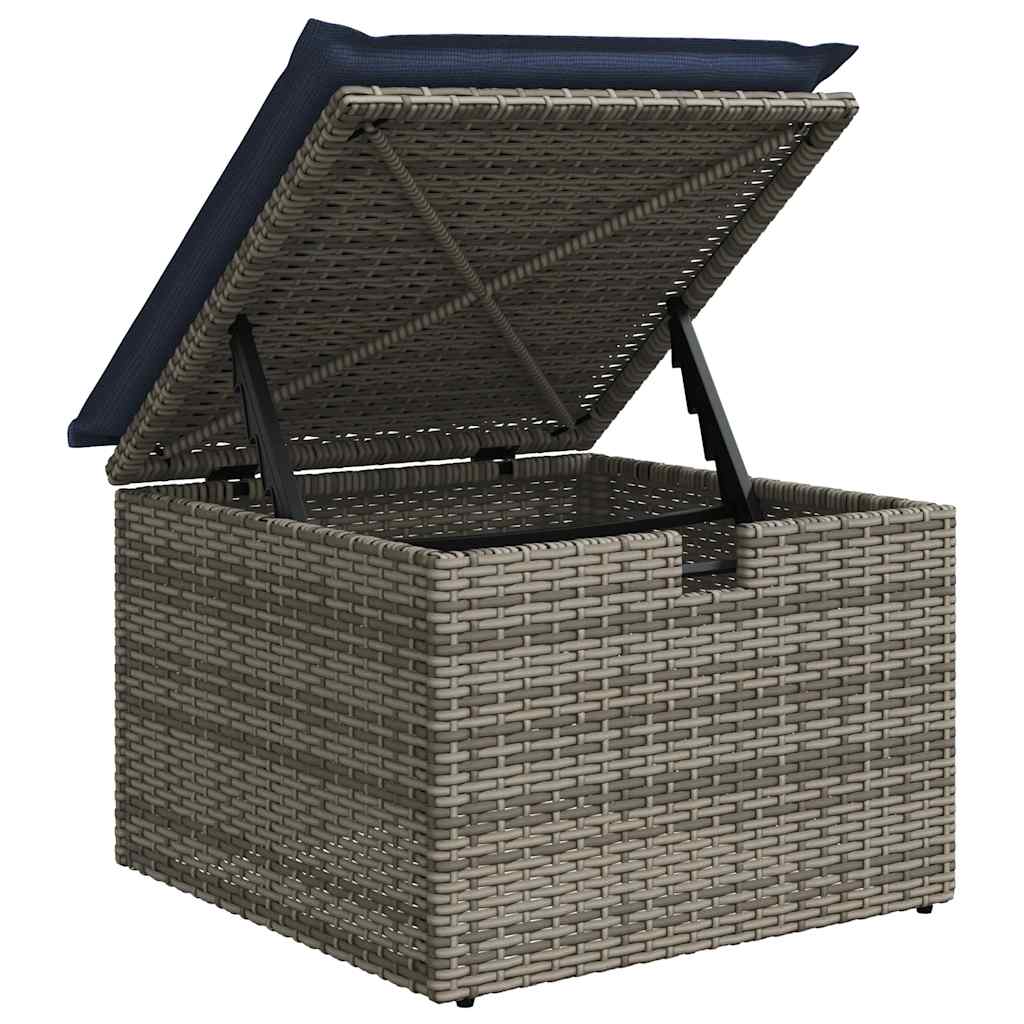vidaXL 9-piece Lounge Set with Cushions Poly Rattan Grey