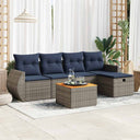 vidaXL 6-Piece Lounge Set with Cushions Poly Rattan Black