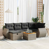 vidaXL 7-Piece Lounge Set with Cushions Poly Rattan Black