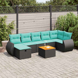 vidaXL 8-delige Loungeset met kussens poly rattan grijs