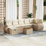 vidaXL 8-delige Loungeset met kussens poly rattan zwart