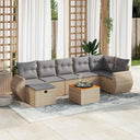 vidaXL 8-delige Loungeset met kussens poly rattan zwart