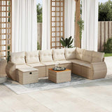 vidaXL 9-piece Poly Rattan Lounge Set with Cushions Black