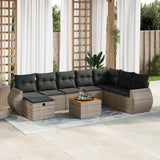 vidaXL 9-piece Poly Rattan Lounge Set with Cushions Black