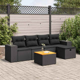 vidaXL 6-piece Lounge Set with cushions poly rattan black