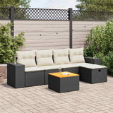 vidaXL 6-piece Lounge Set with cushions poly rattan black